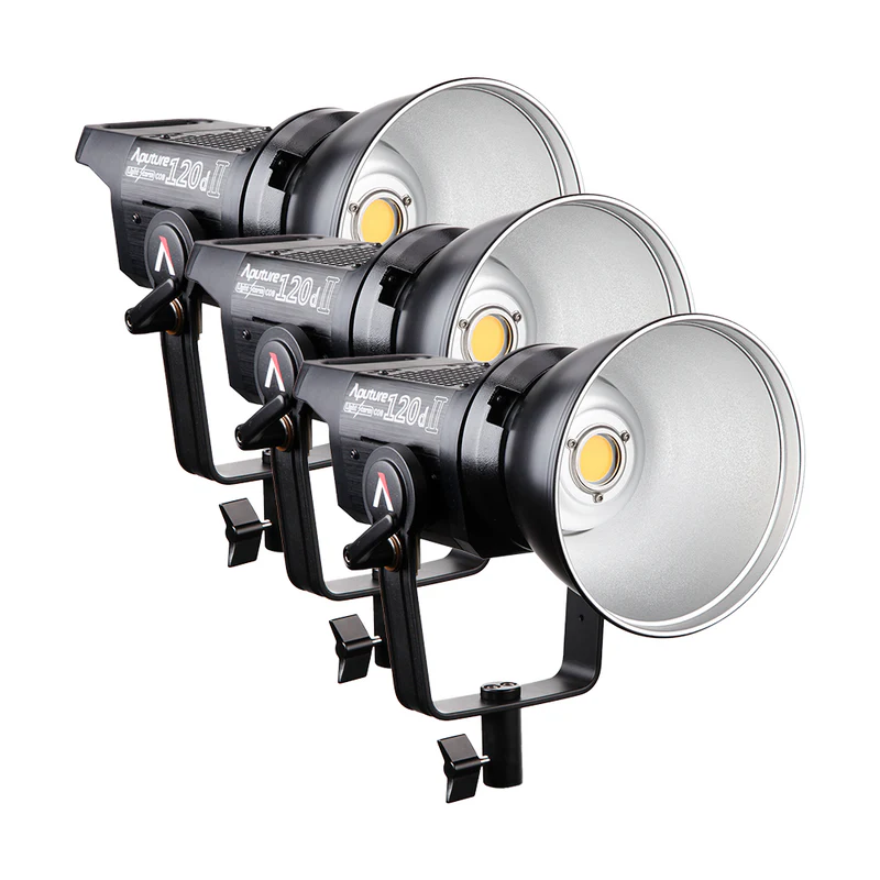 Three Aputure 120D lights